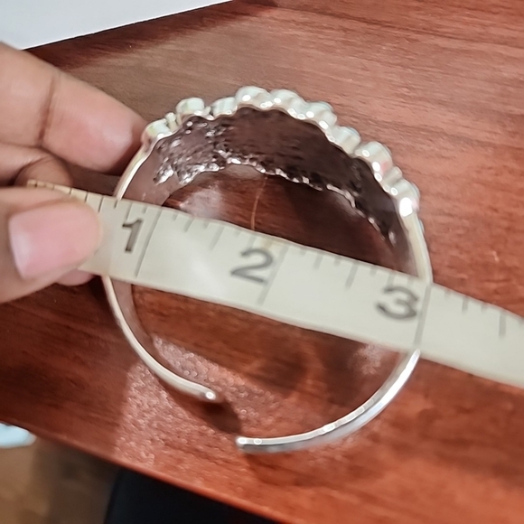 Turquoise and silver plated cuff bracelet - Picture 6 of 6